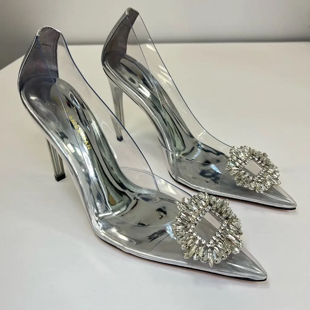 Good American Women’s Glass Cinder-f*cking-rella Pump Size 9.5 - Picture 7 of 8